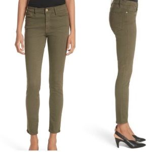 Frame Le Skinny De Jeanne Crop Green Jeans Size 26